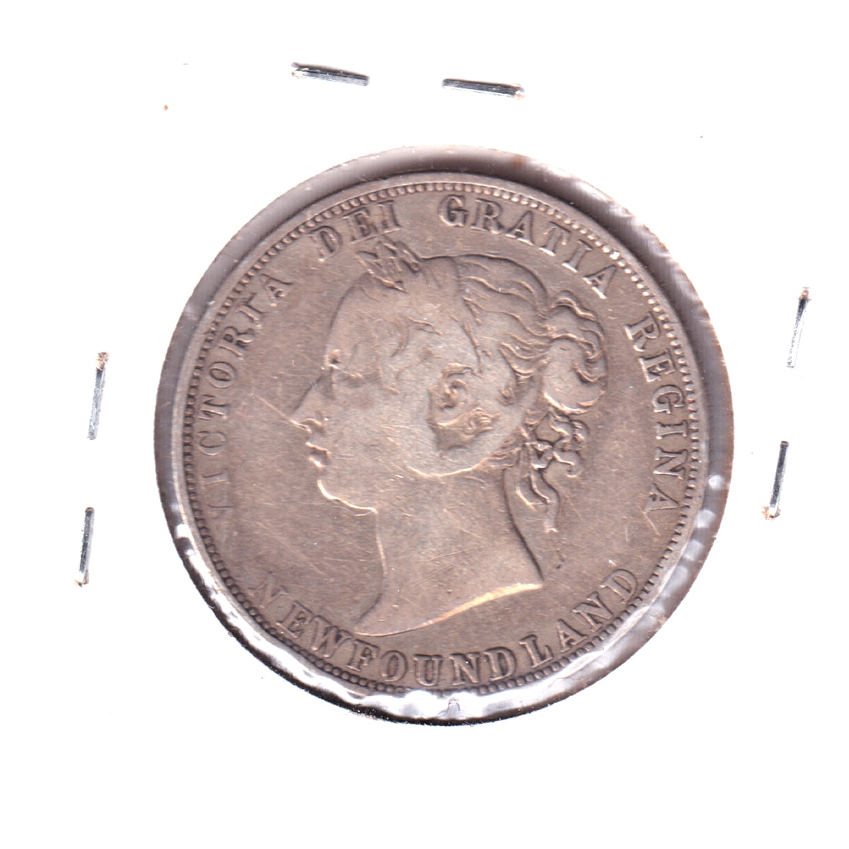 1885 Newfoundland 50-cents Fine (F-12) Scratched or Impaired