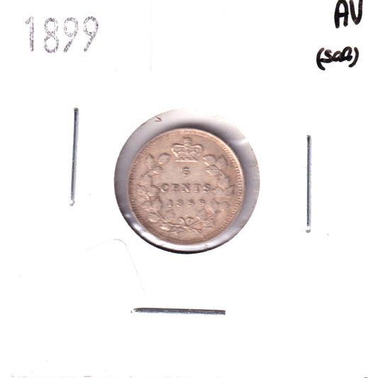 1899 Canada 5-cents Almost Uncirculated (AU-50) Scratched