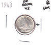 ERROR 1943 Canada 10-cents Brilliant Uncirculated (MS-63) Die Break 43 (scratched)