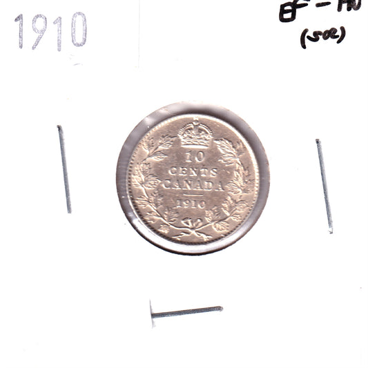 1910 Canada 10-cents EF-AU (EF-45) Scratched