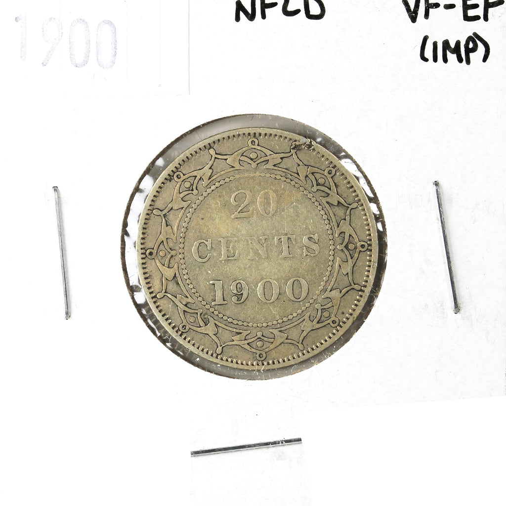 1900 Newfoundland 20-cents VF-EF (VF-30) Impaired