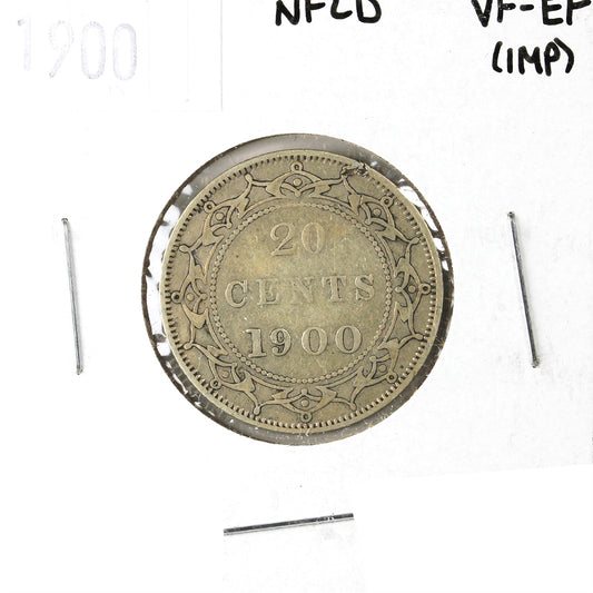 1900 Newfoundland 20-cents VF-EF (VF-30) Impaired