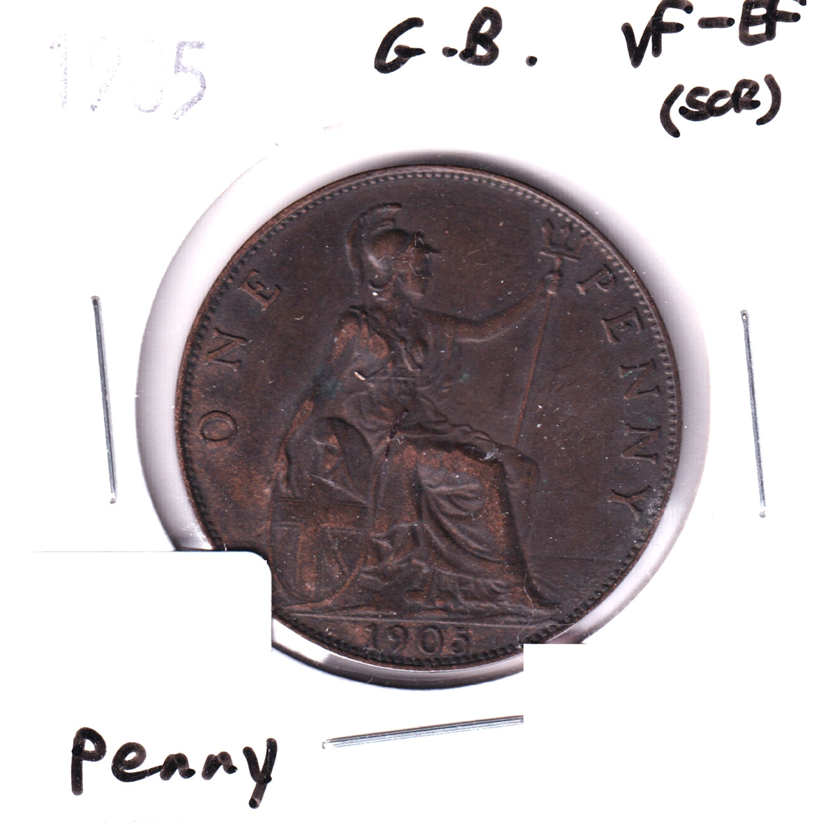 Great Britain 1905 Penny VF-EF (VF30) Scratched