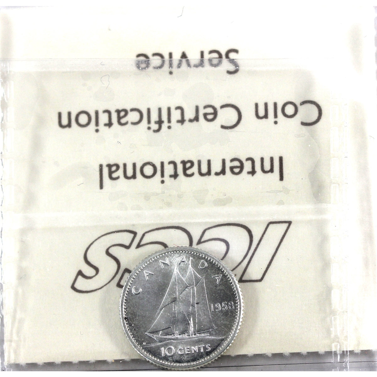 1958 Canada 10-cents ICCS Certified PL-65