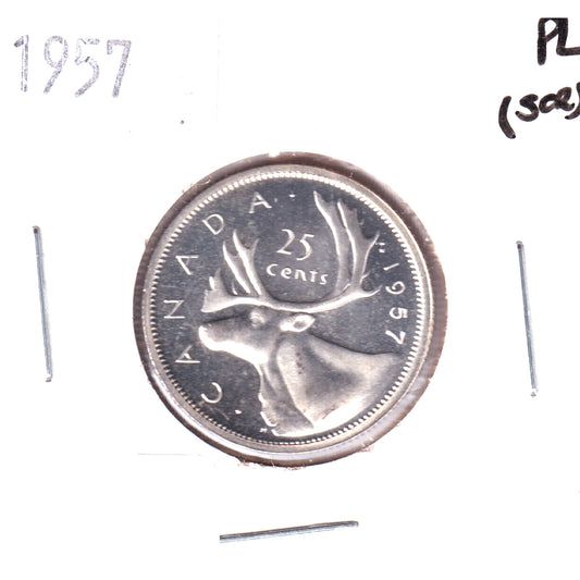 1957 Canada 25-cents Proof Like (Scratched)