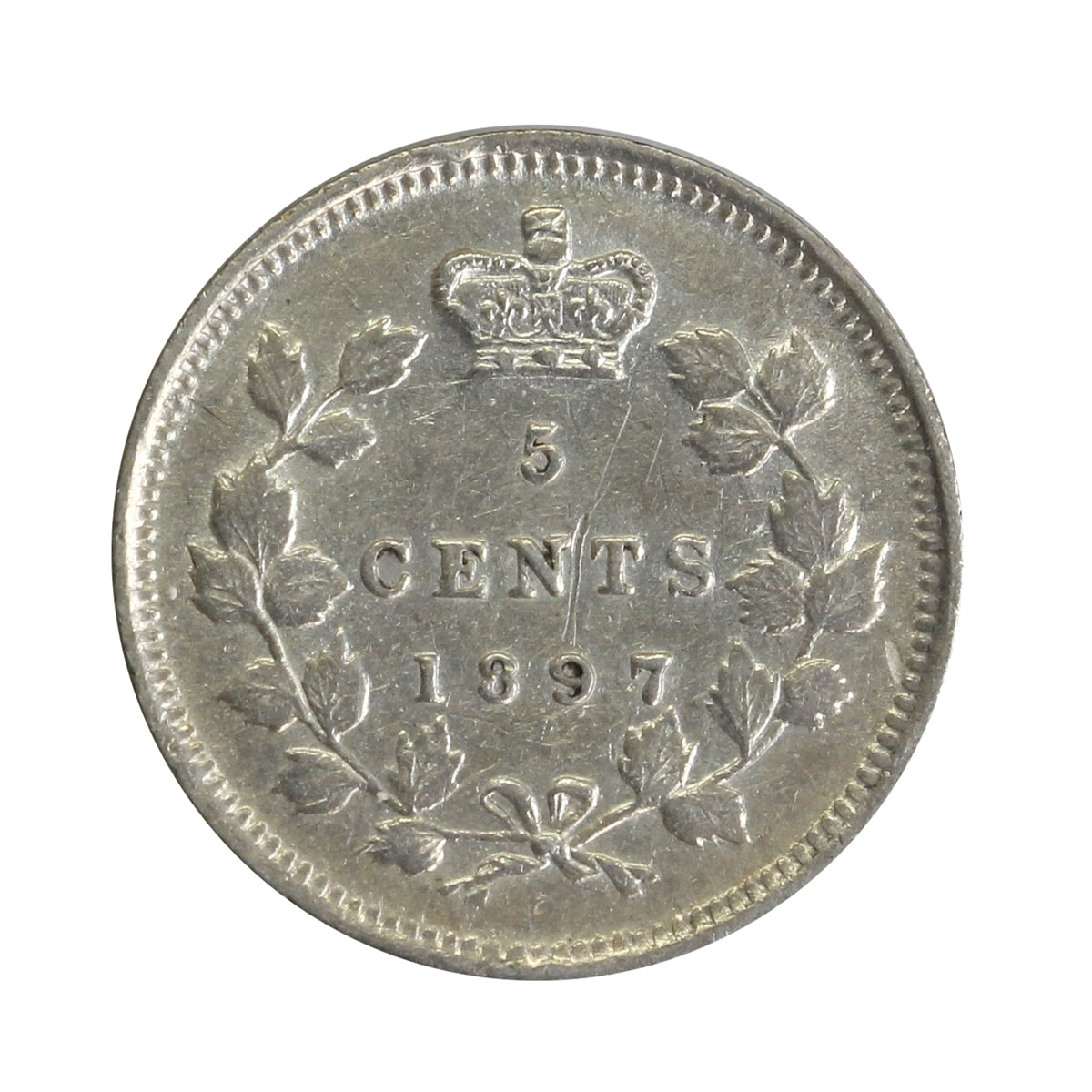 1897 Canada 5-cents EF-AU (EF45) Scratched, marks, or impaired