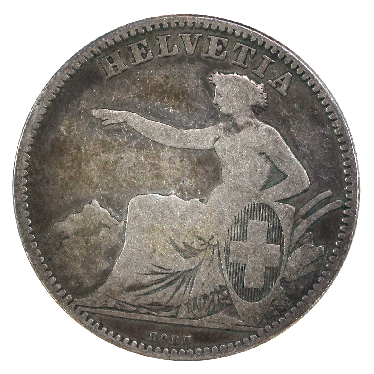 Switzerland 1862 2 Francs VG-F (VG10)