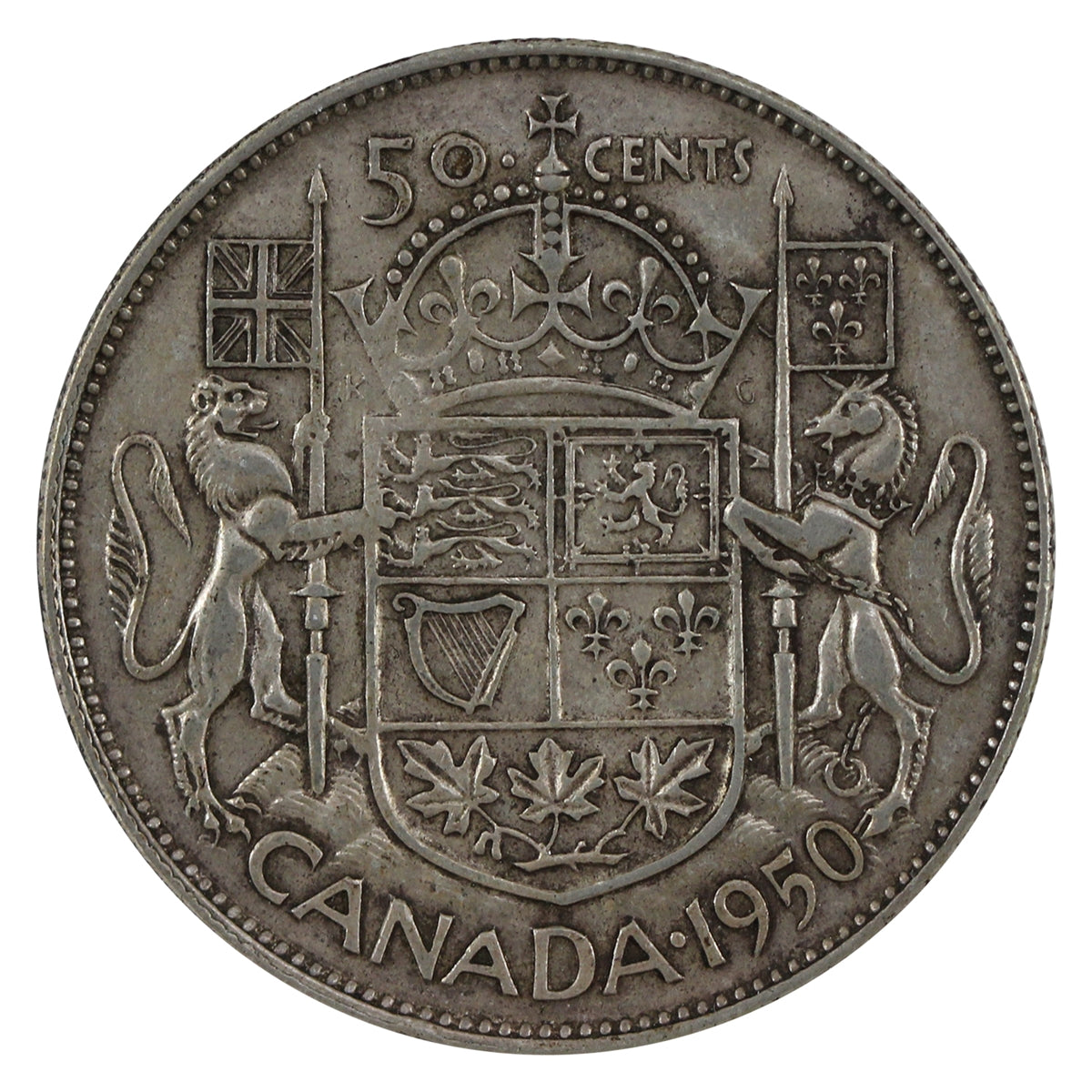 1950 No Design Canada 50-cents VF-EF (VF-30)