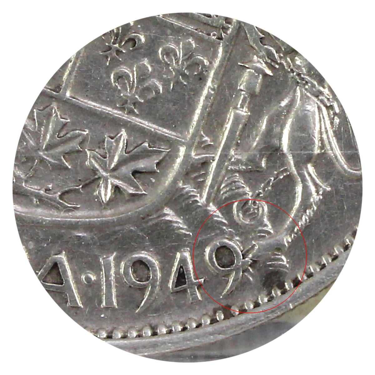 1949 Hoof Over 9 Canada 50-cents ICCS Certified F15