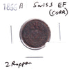 Switzerland 1866B 2 Rappen Extra Fine (EF40) Corrosion