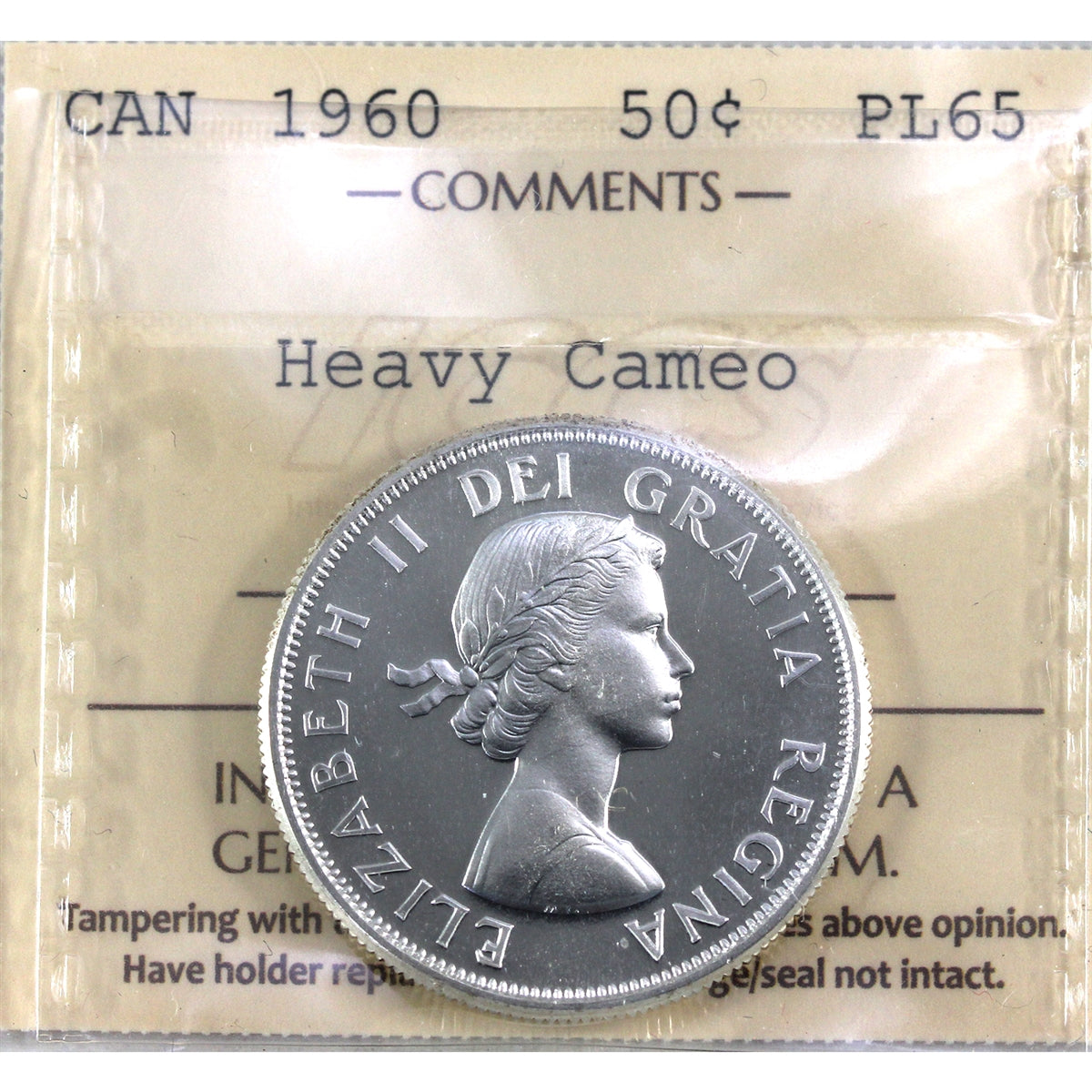 1960 Canada 50-cents ICCS Certified PL65 Heavy Cameo