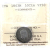 Italy 1863M 50 Centesimi ICCS Certified VF-30