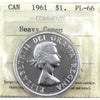 1961 Canada Dollar ICCS Certified PL66 Heavy Cameo