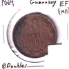 Guernsey 1864 8 Doubles Extra Fine (EF40) Impaired