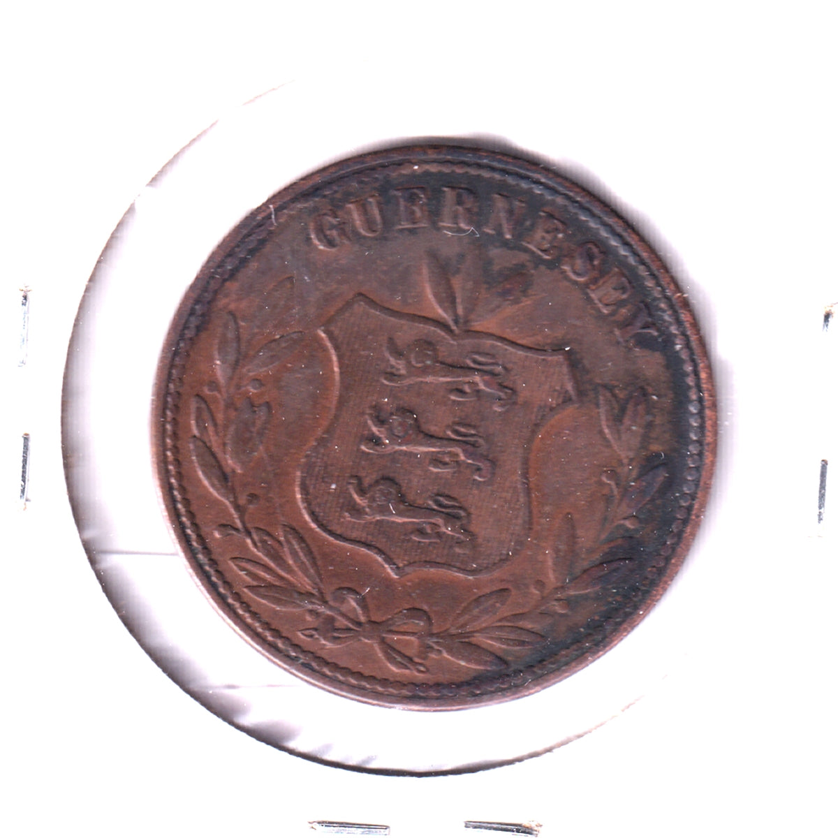Guernsey 1864 8 Doubles Extra Fine (EF40) Impaired
