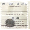 1904 Canada 5-cents ICCS Certified AU50