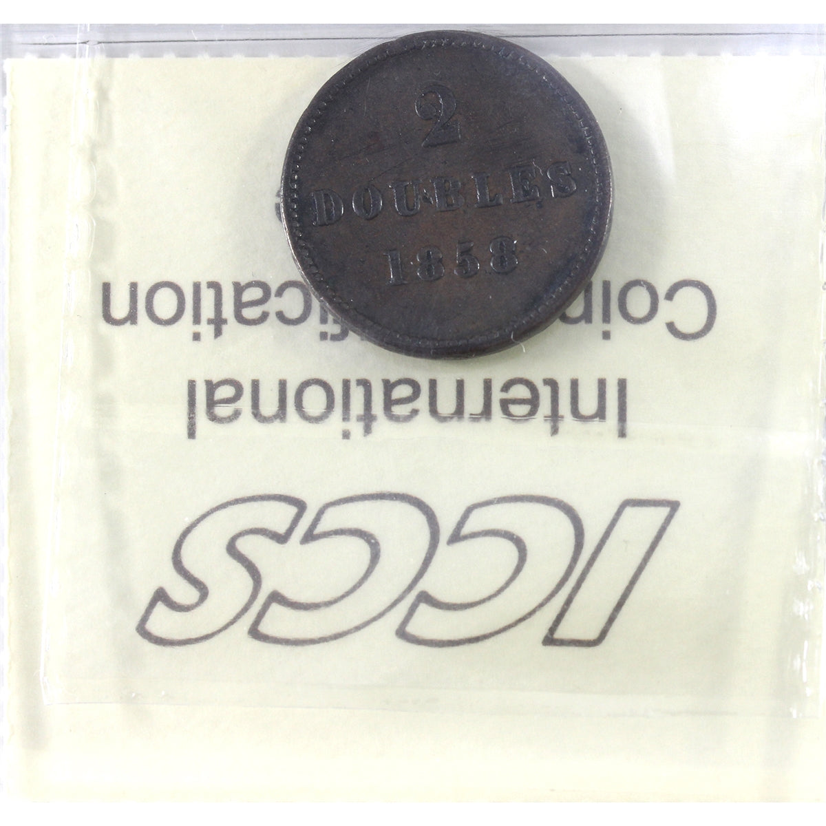 Guernsey 1858 2 Doubles ICCS Certified F12