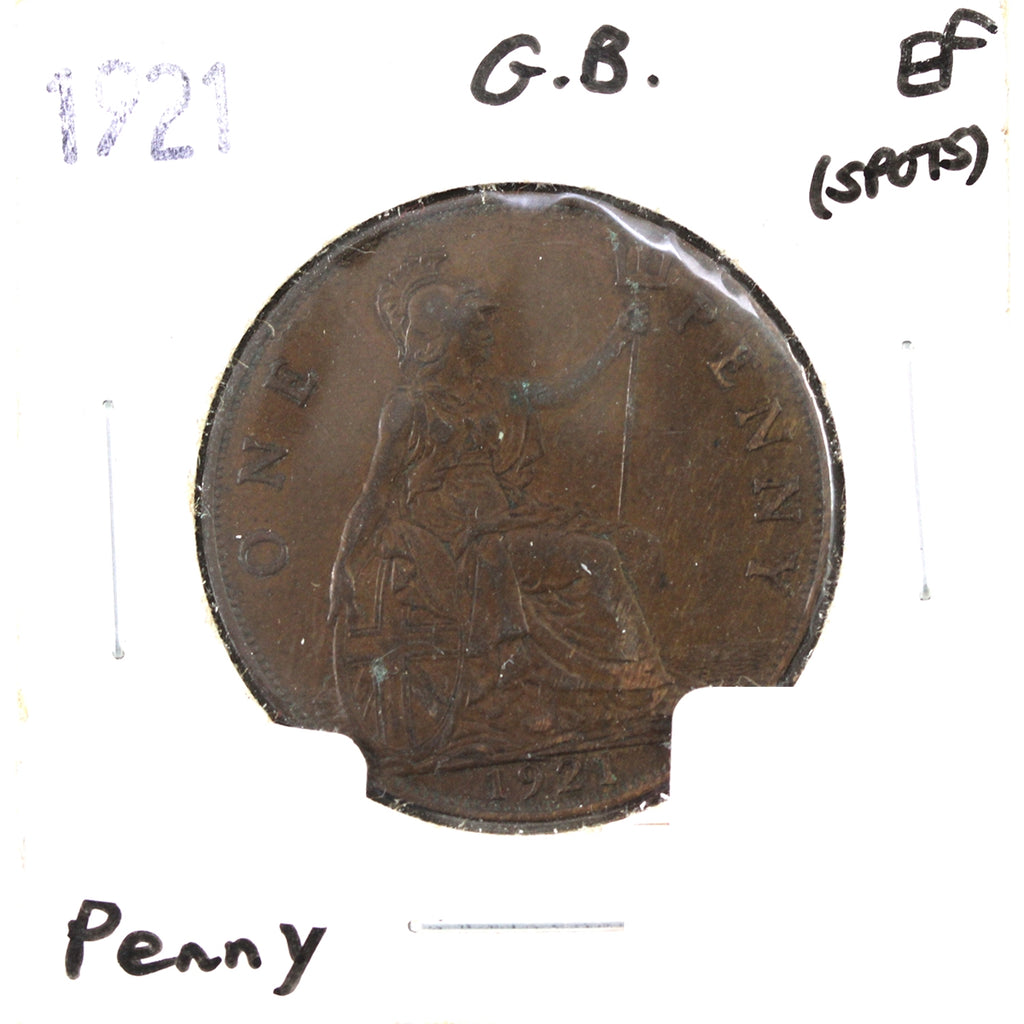 Great Britain 1921 Penny Extra Fine (EF40) Spots