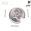 1943 Canada 25-cents Brilliant Uncirculated (MS63) Scratched