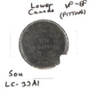 LC-33A1 No Date Lower Canada Un Sou Agriculture & Commerce Bank Token VF-EF (Pitting)