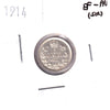 1914 Canada 5-cents EF-AU (EF45) Scratched, cleaned, or impaired