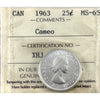 1963 Canada 25-cents ICCS Certified MS65 Cameo