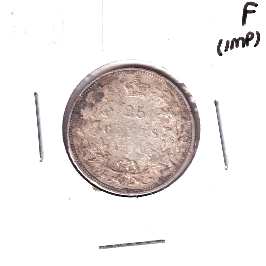 1870 Canada 25-cents Fine (F-12) Impaired