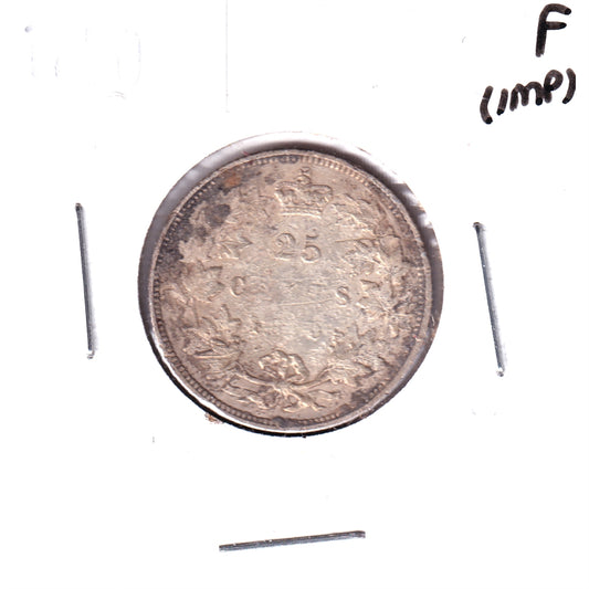 1870 Canada 25-cents Fine (F-12) Impaired