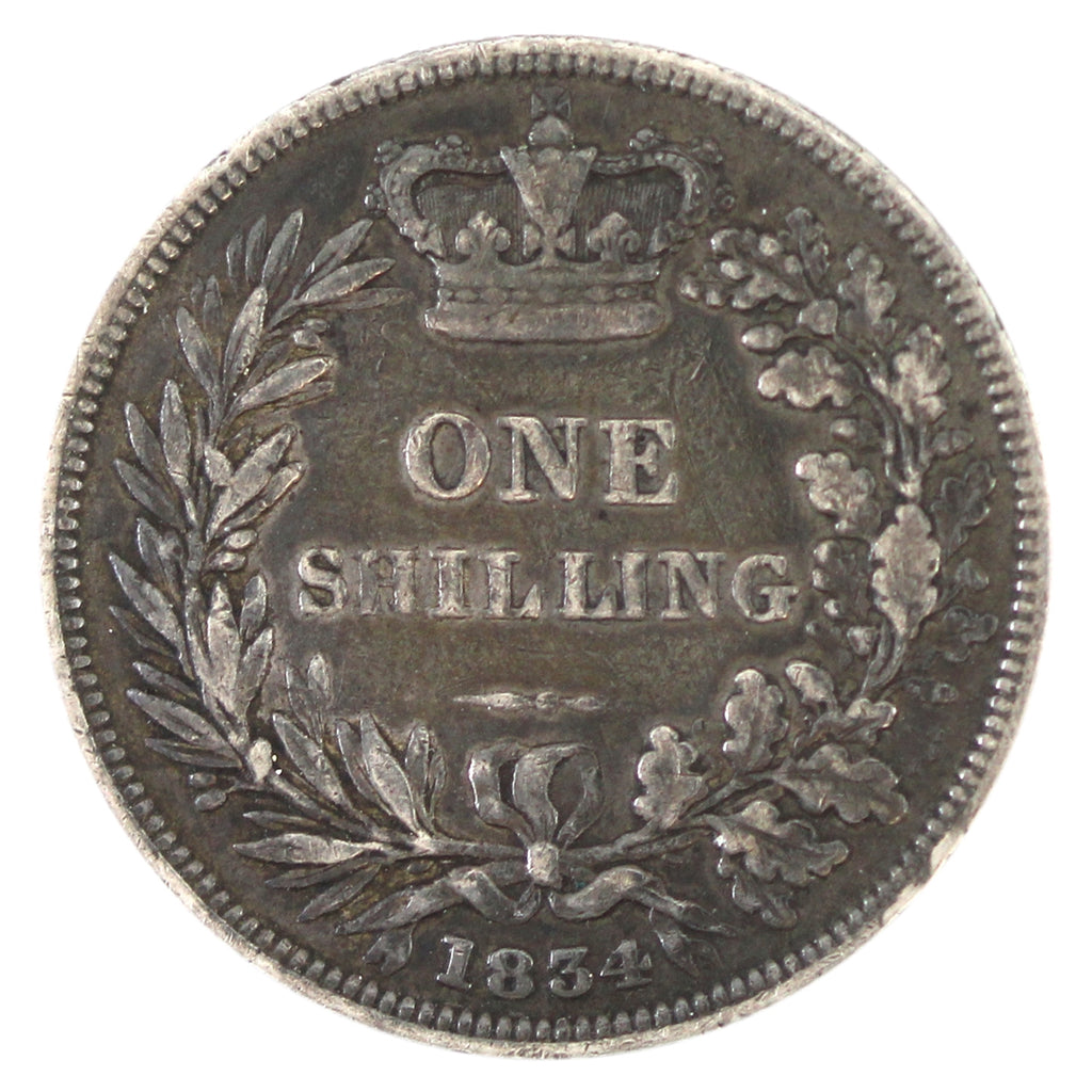 Great Britain 1834 William IV Shilling Very Fine (VF20) Rotated Die