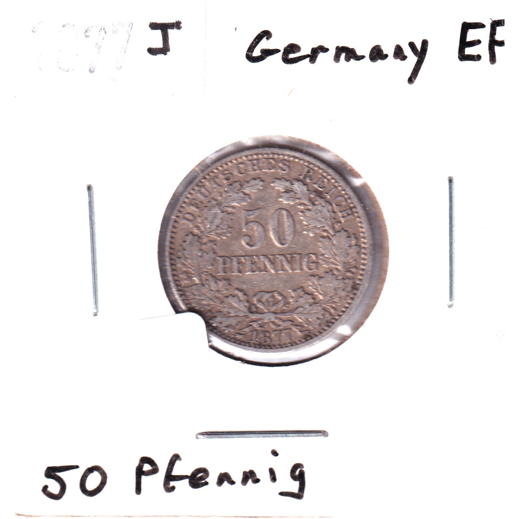Germany 1877J 50 Pfennig Extra Fine (EF40)