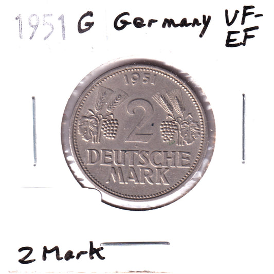Germany 1951G 2 Mark VF-EF (VF30)