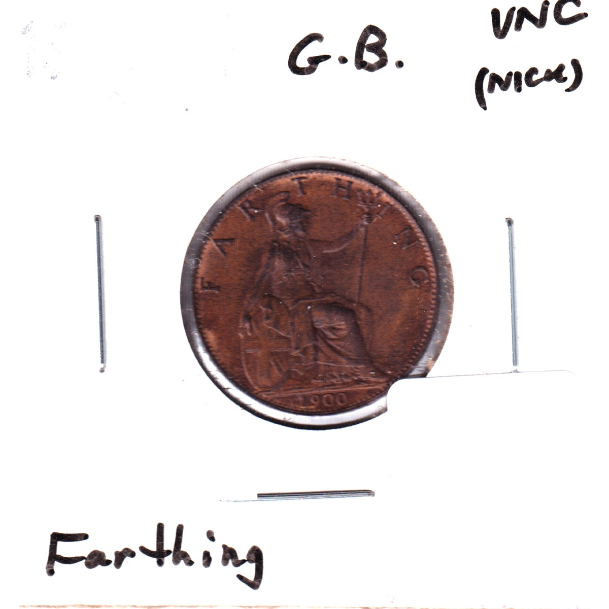 Great Britain 1900 Farthing Uncirculated (MS60) Nick
