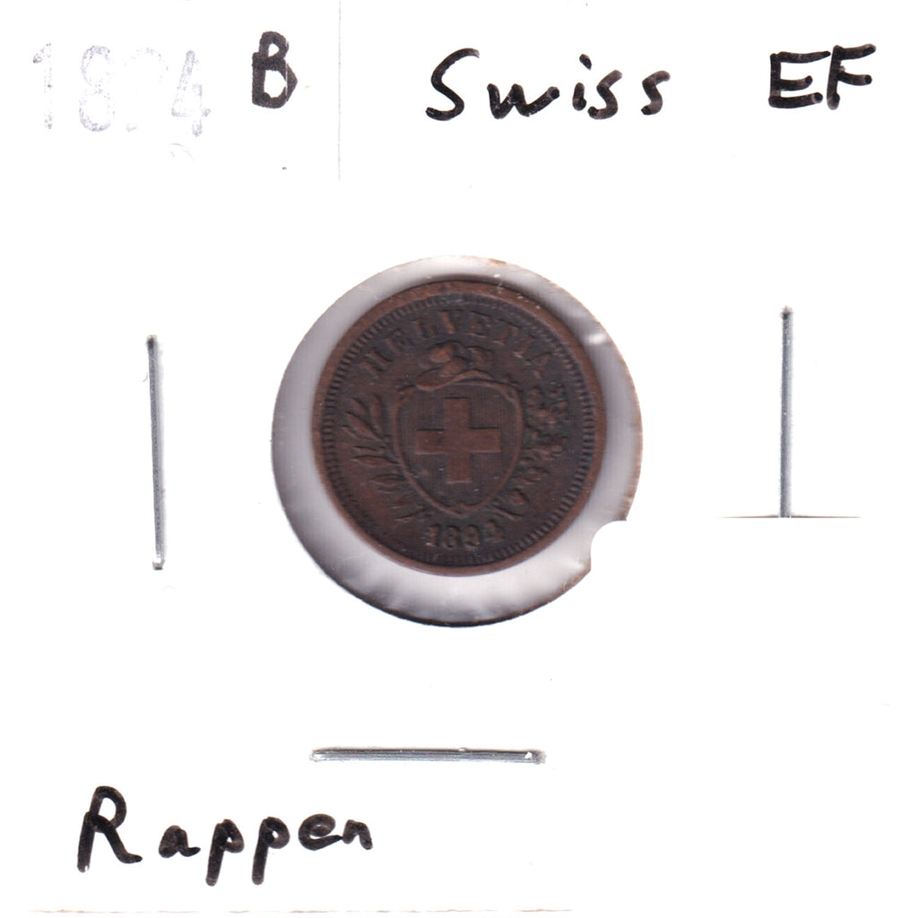 Switzerland 1894B Rappen Extra Fine (EF40)