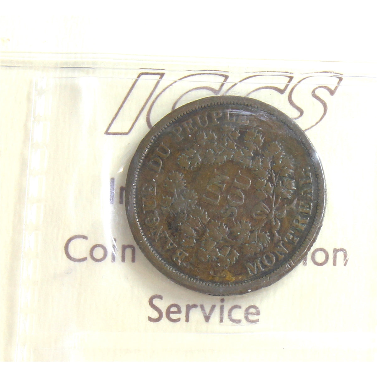 LC-5A1 No Date (1838) Lower Canada Banque du Peuple, Montreal, Un Sou ICCS Cert. VF-20