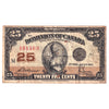 DC-24c 1923 Dominion 25-cent Shinplaster Very Fine (VF20) Tear, Writing or Impaired