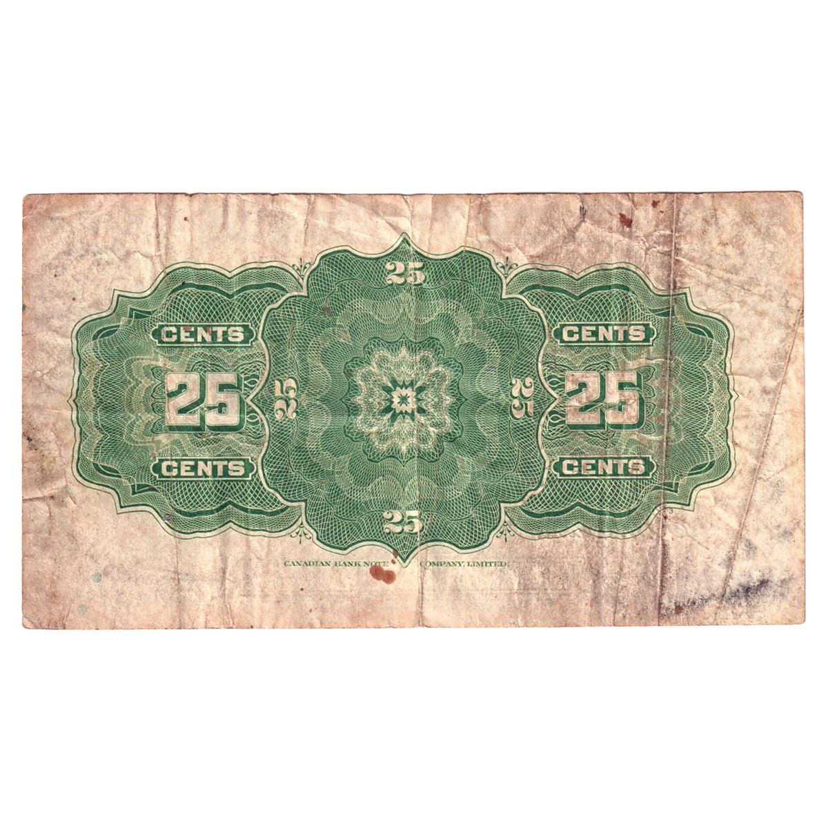 DC-24c 1923 Dominion 25-cent Shinplaster Very Fine (VF20) Tear, Writing or Impaired