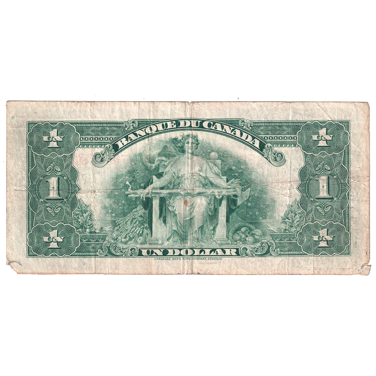 BC-2 1935 Canada $1 Osborne-Towers, French, F (Dam'g)