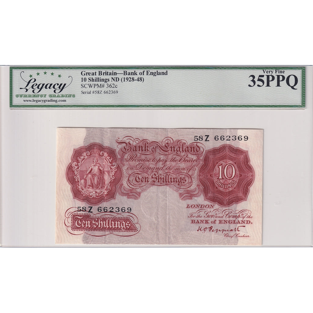 Great Britain Note, 1928-1948 10 Shillings, Pick #362c, Legacy Certified VF35 PPQ