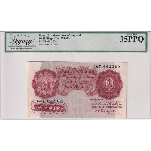 Great Britain Note, 1928-1948 10 Shillings, Pick #362c, Legacy Certified VF35 PPQ