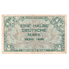 Germany Note, 1948 1/2 Deutsche Mark, Pick #1a, VF (Writing)