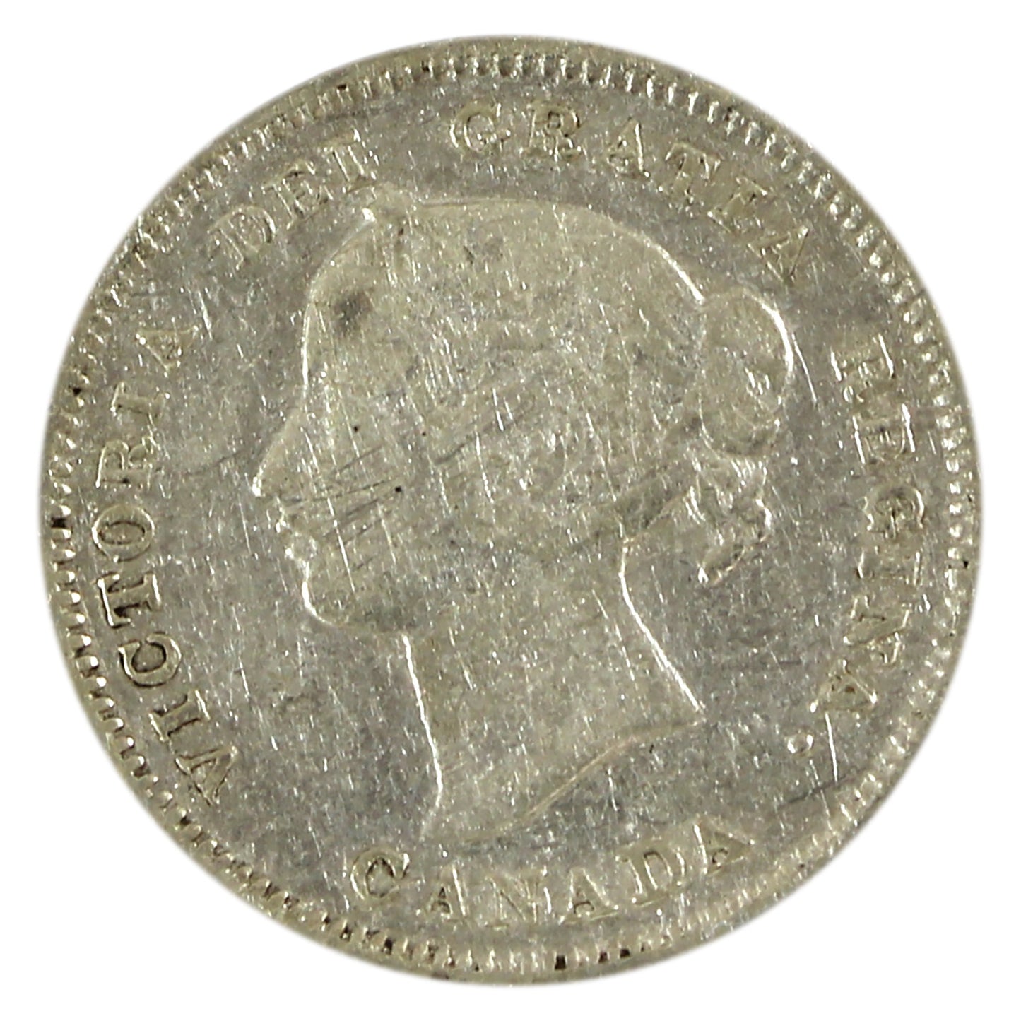 1901 Canada 5-cents Fine (F12) Scratched, cleaned, or impaired