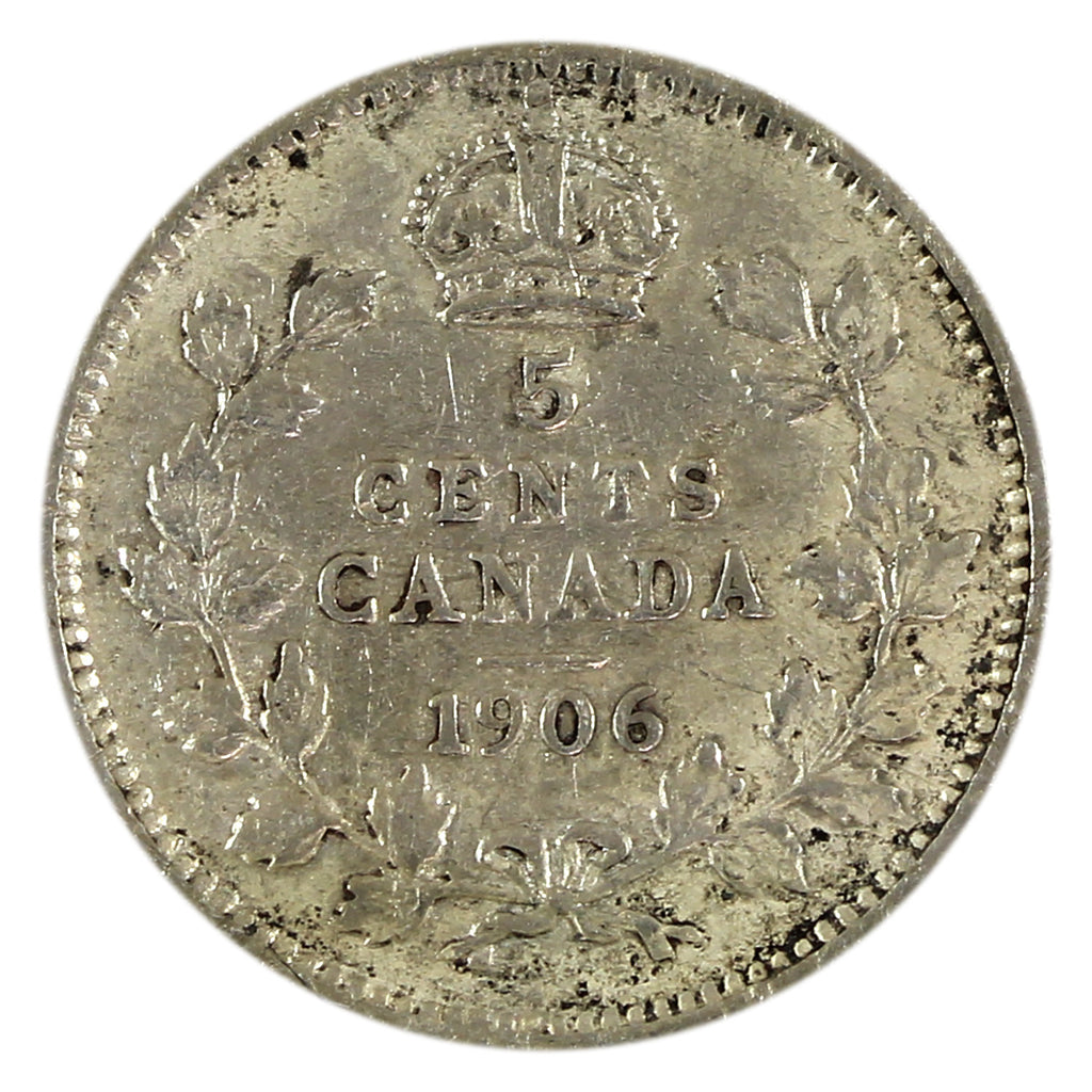 1906 Canada 5-cents Very Fine (VF20) Scratched, Cleaned, or Impaired