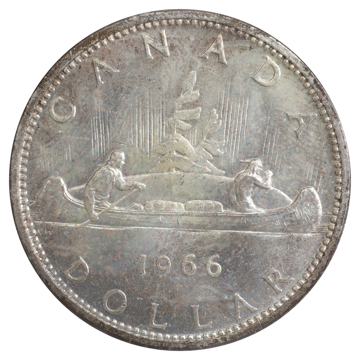 1966 Large Beads Canada Dollar ICCS Certified MS64 (Toned)
