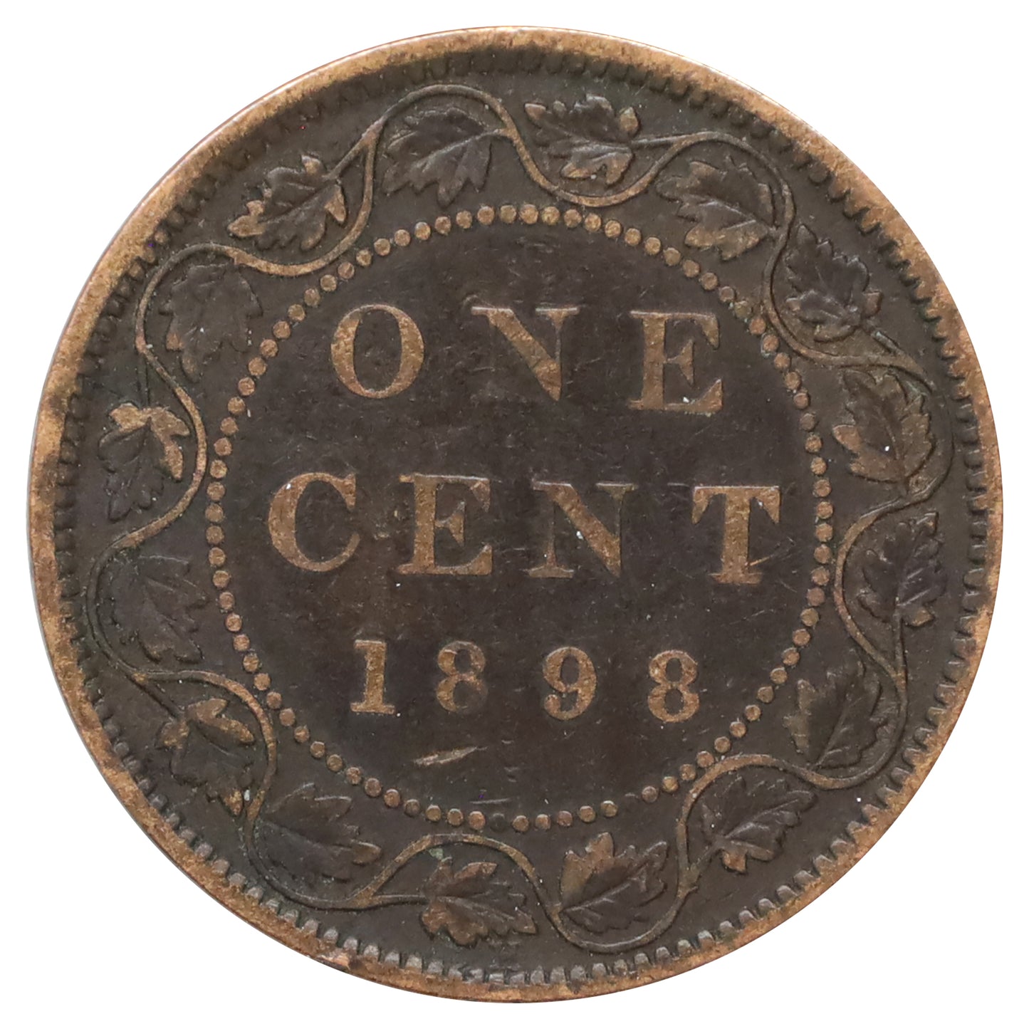 1898H Canada 1-cent VG-F (VG10) Marks, scratched, or impaired