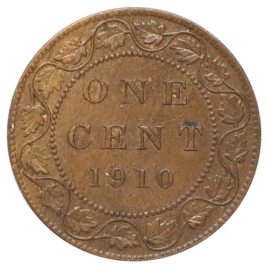 1910 Canada 1-cent VF-EF (VF30) Corrosion, cleaned, or impaired