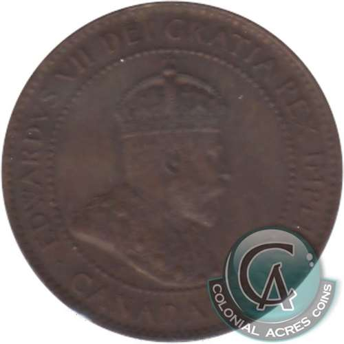 1908 Canadian 1-cent coin