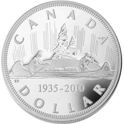 1935 - 2010 Canada $1 Voyageur Limited Edition Proof Sterling Silver Dollar